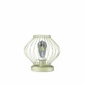 Cling 9.5 in. Industrial Farm Cage Satin Matte Gold Uplight Metal Table Lamp CL3116600